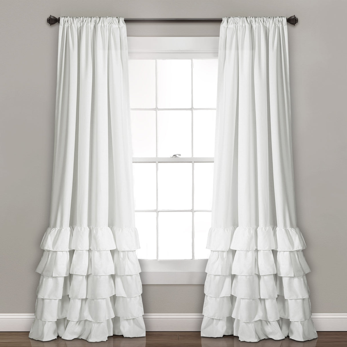 Allison Ruffle Window Curtain Panel Set from LushDecor
