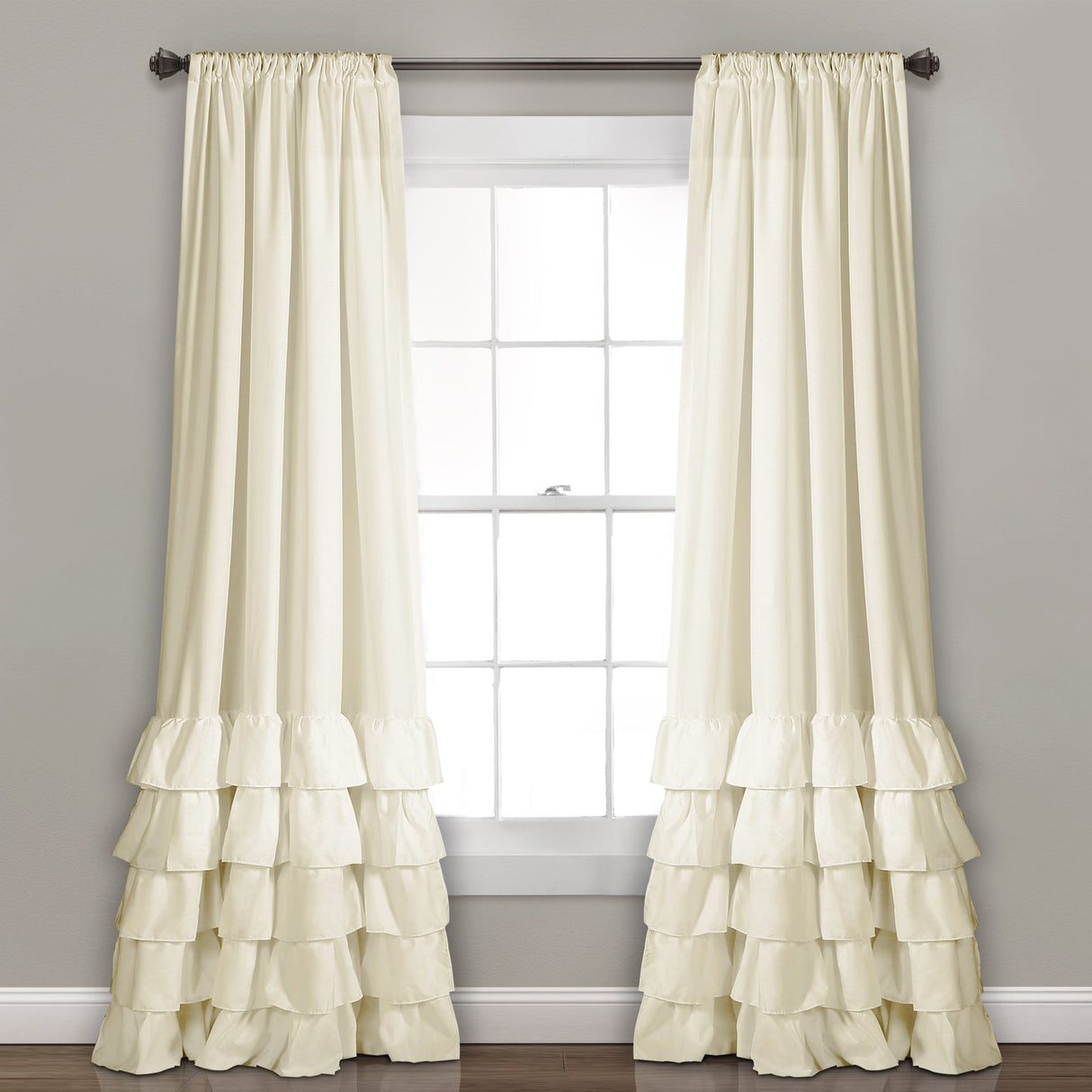 Allison Ruffle Window Curtain Panel Set from LushDecor