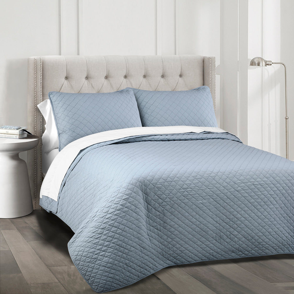 Ava Diamond Oversized Cotton Quilt Set from LushDecor
