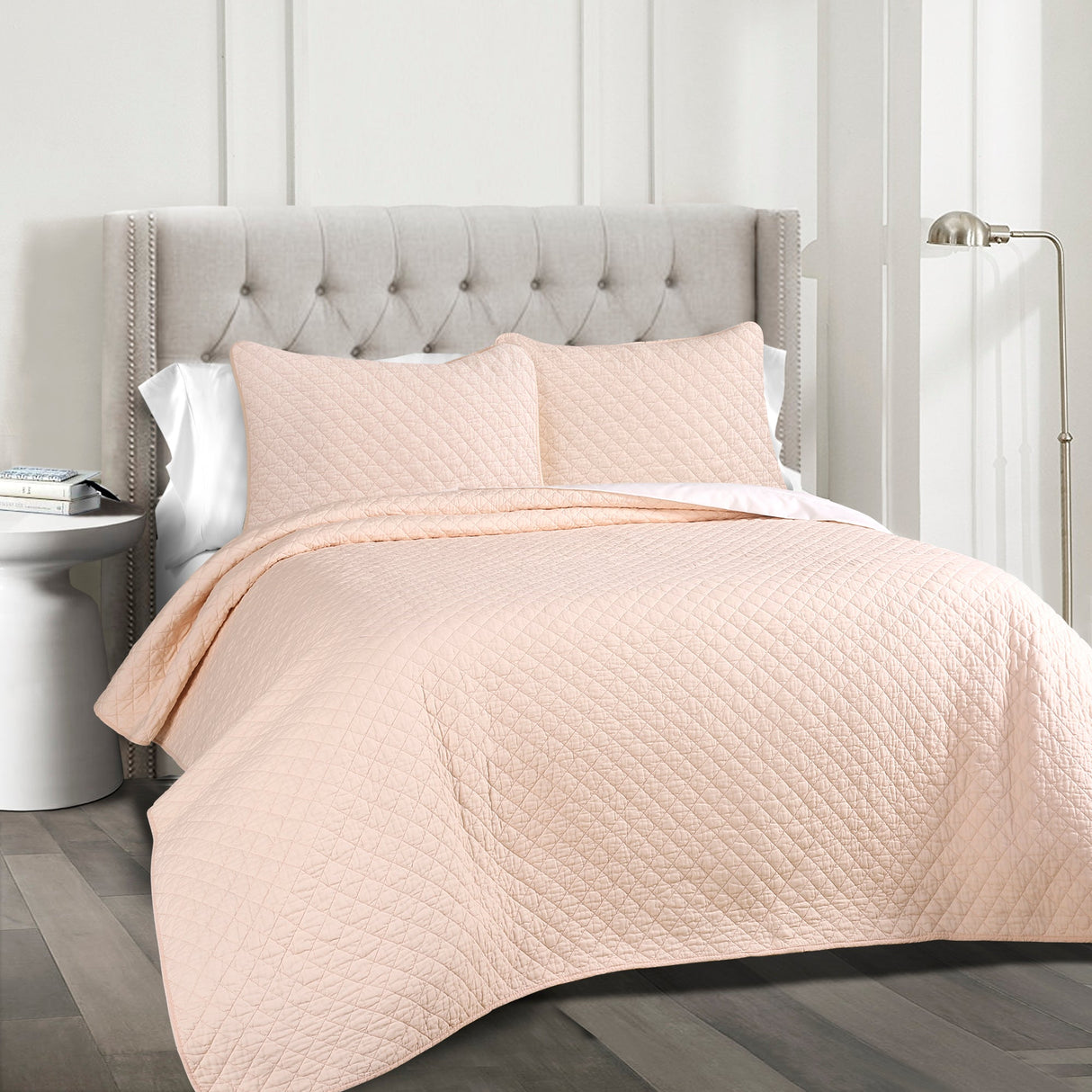 Ava Diamond Oversized Cotton Quilt Set from LushDecor