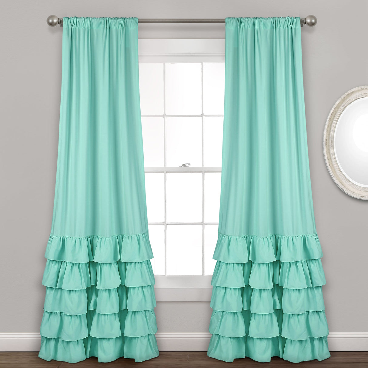 Allison Ruffle Window Curtain Panel Set from LushDecor