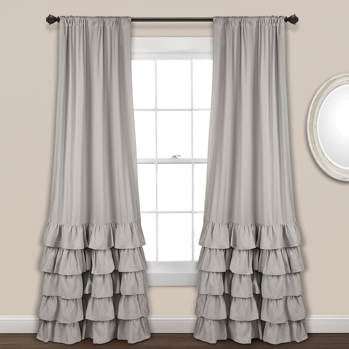 Allison Ruffle Window Curtain Panel Set from LushDecor