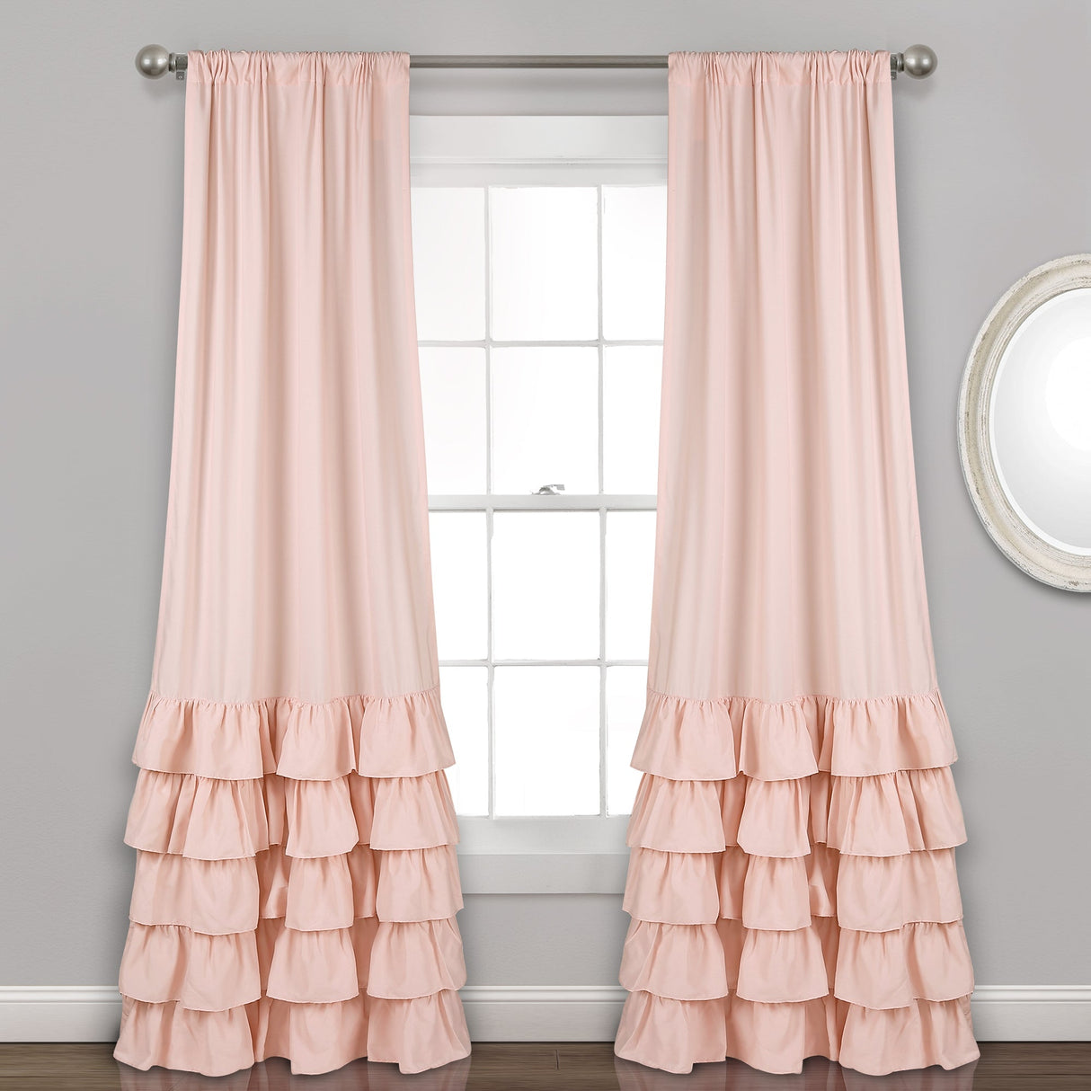 Allison Ruffle Window Curtain Panel Set from LushDecor