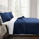 Ava Diamond Oversized Cotton Quilt Set from LushDecor