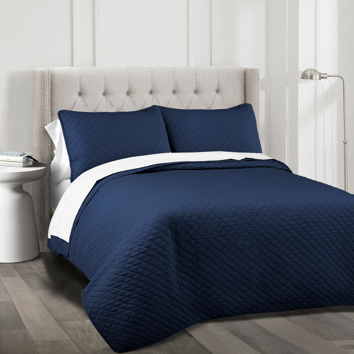 Ava Diamond Oversized Cotton Quilt Set from LushDecor