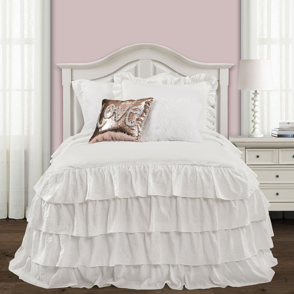 Allison Ruffle Skirt Bedspread Set from LushDecor