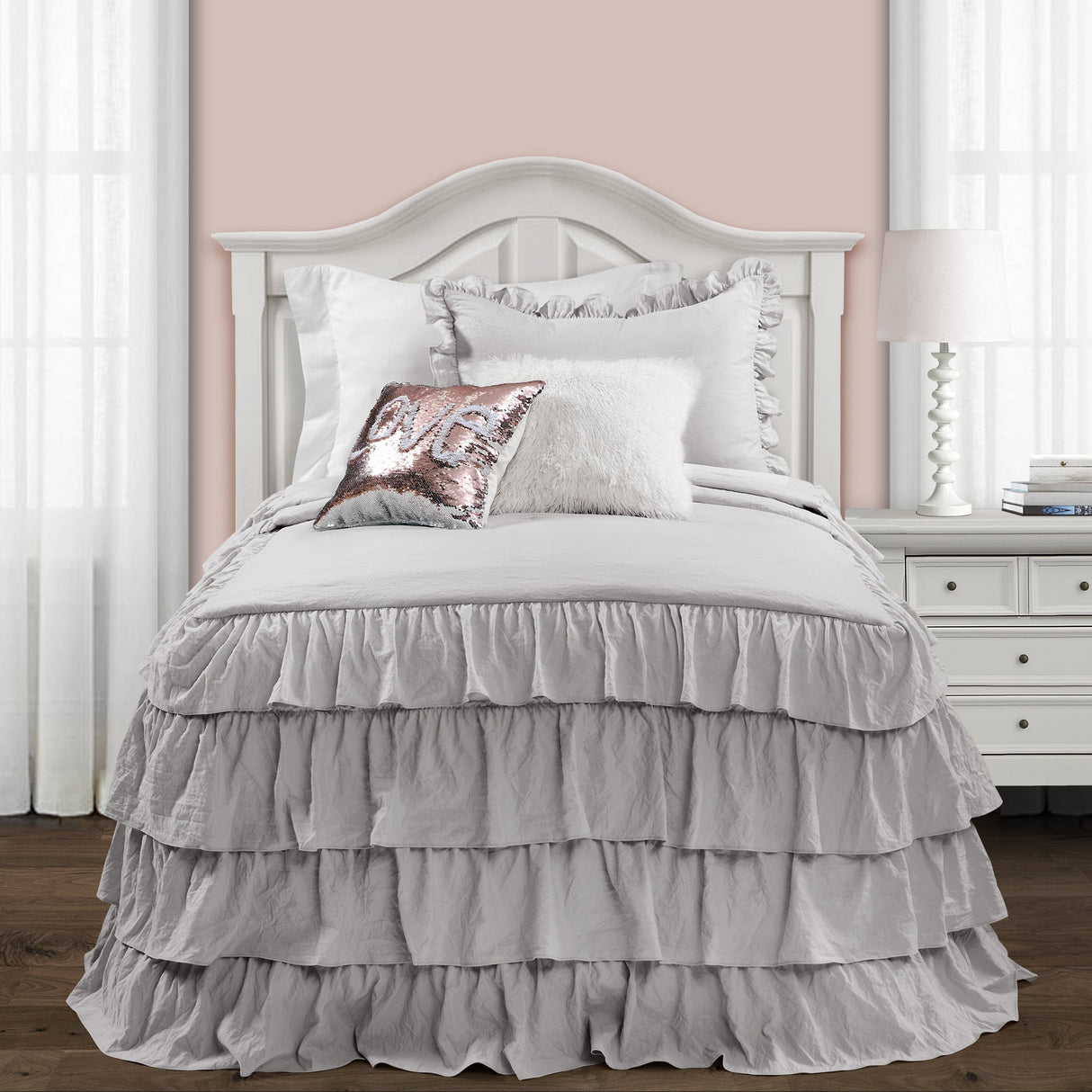 Allison Ruffle Skirt Bedspread Set from LushDecor