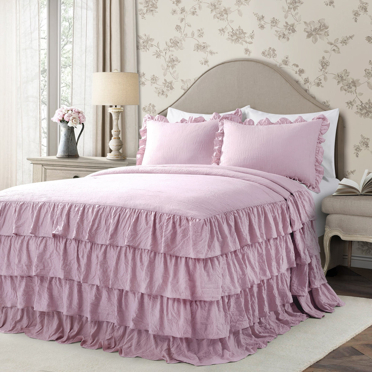 Allison Ruffle Skirt Bedspread Set from LushDecor