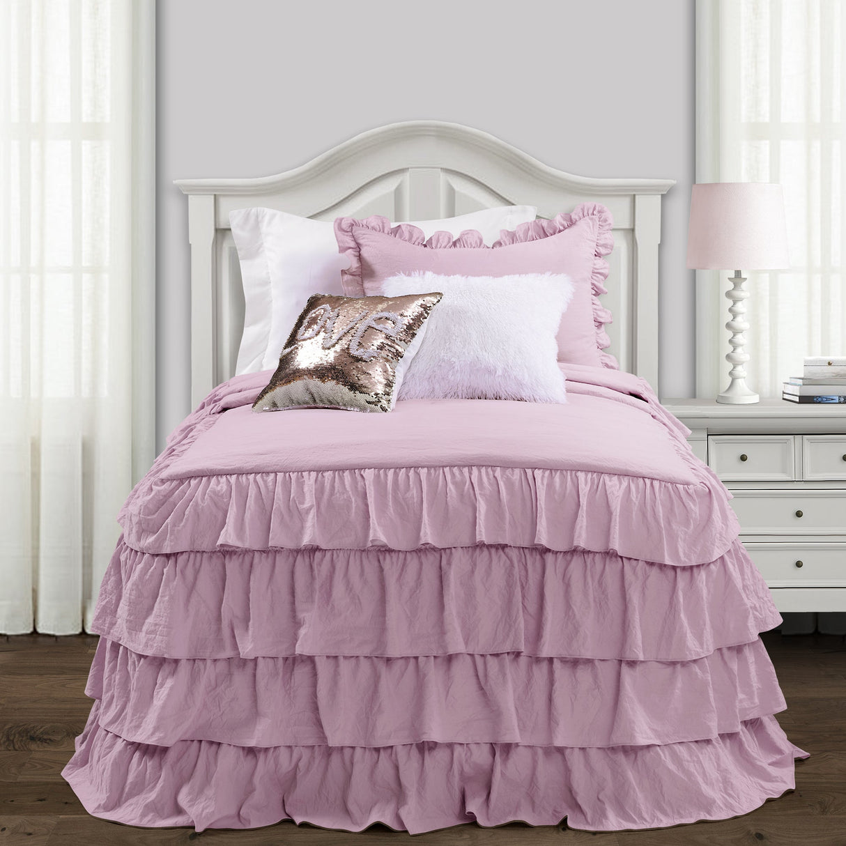 Allison Ruffle Skirt Bedspread Set from LushDecor