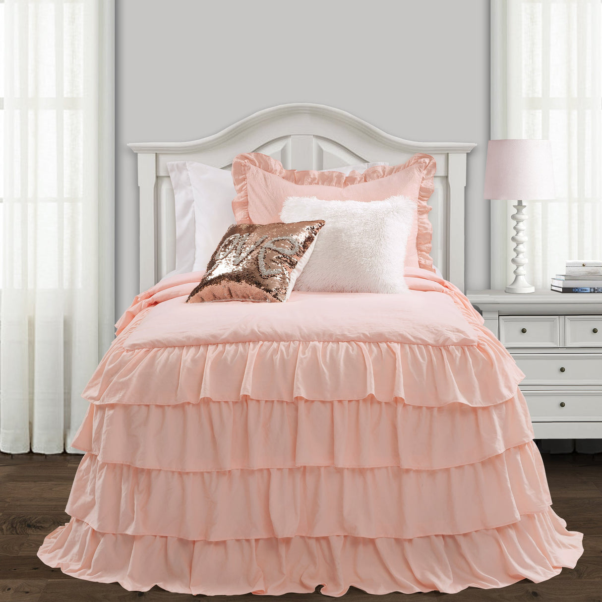Allison Ruffle Skirt Bedspread Set from LushDecor
