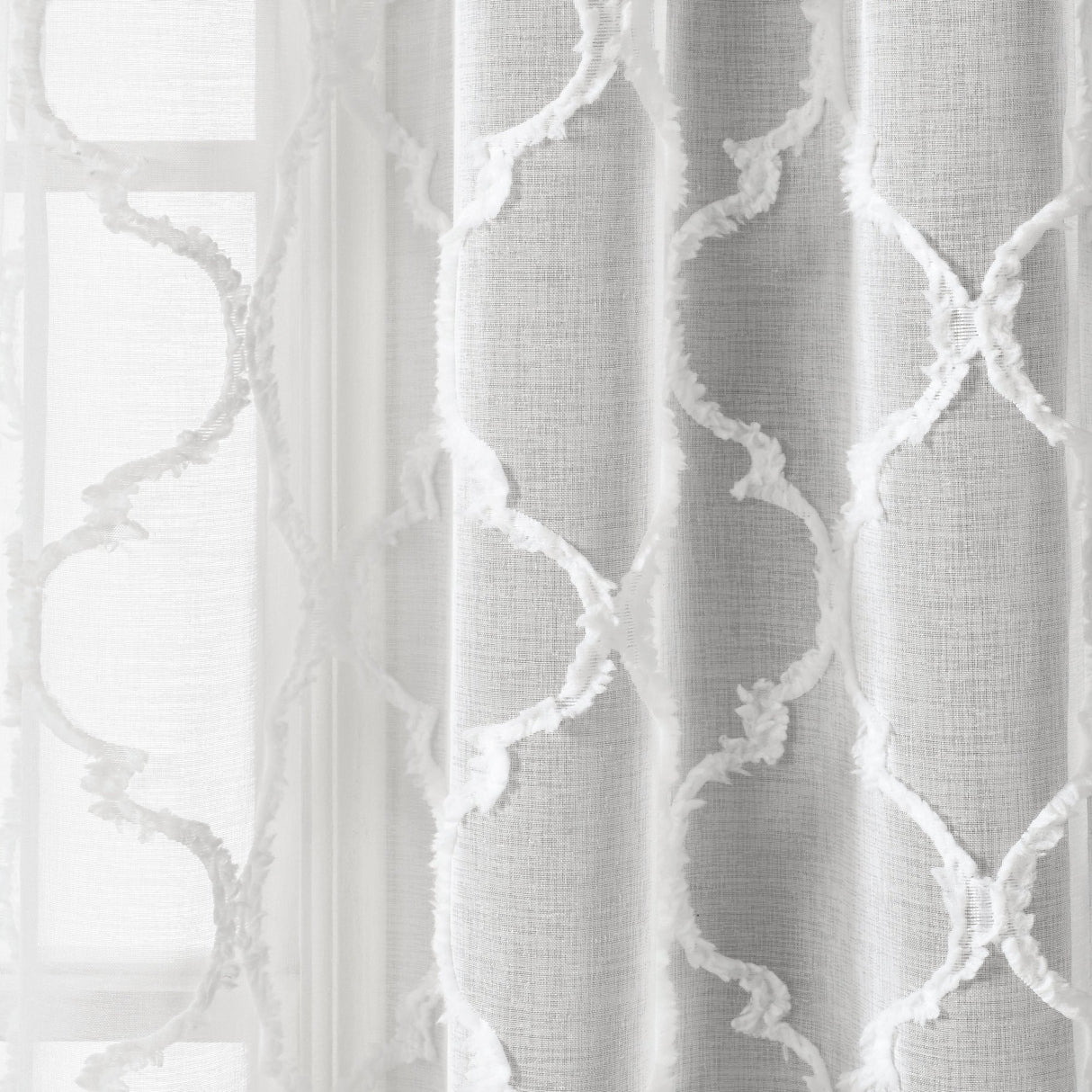 Avon Trellis Grommet Sheer Window Curtain Panel Set from LushDecor