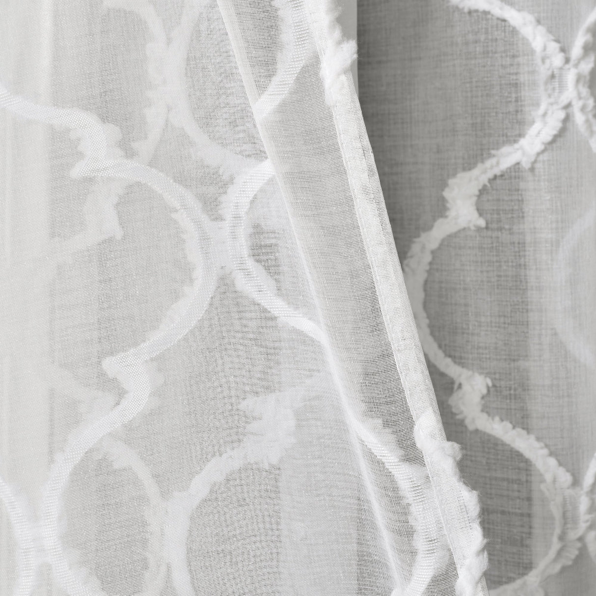 Avon Trellis Grommet Sheer Window Curtain Panel Set from LushDecor