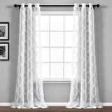 Avon Trellis Grommet Sheer Window Curtain Panel Set from LushDecor