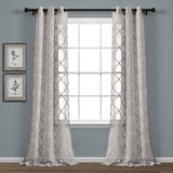 Avon Trellis Grommet Sheer Window Curtain Panel Set from LushDecor