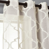 Avon Trellis Grommet Sheer Window Curtain Panel Set from LushDecor