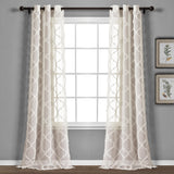 Avon Trellis Grommet Sheer Window Curtain Panel Set from LushDecor
