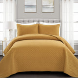 Ava Diamond Oversized Cotton Quilt Set from LushDecor
