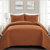 Ava Diamond Oversized Cotton Quilt Set from LushDecor