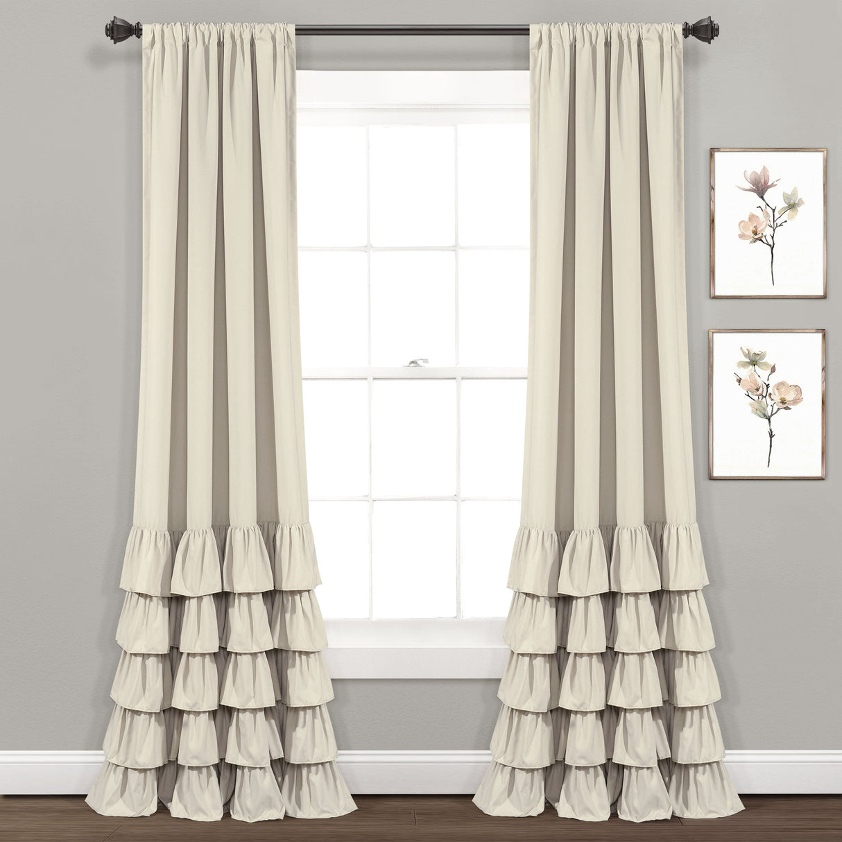 Allison Ruffle Window Curtain Panel Set from LushDecor