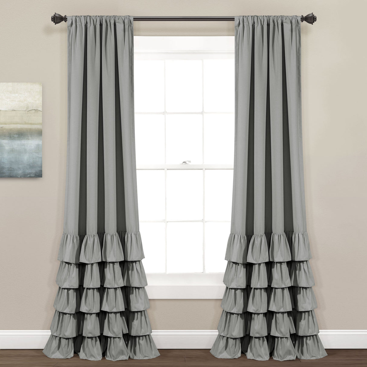 Allison Ruffle Window Curtain Panel Set from LushDecor