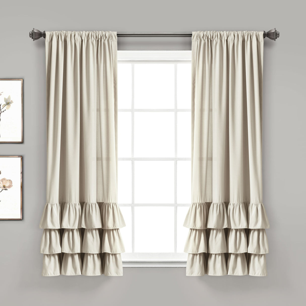 Allison Ruffle Window Curtain Panel Set from LushDecor