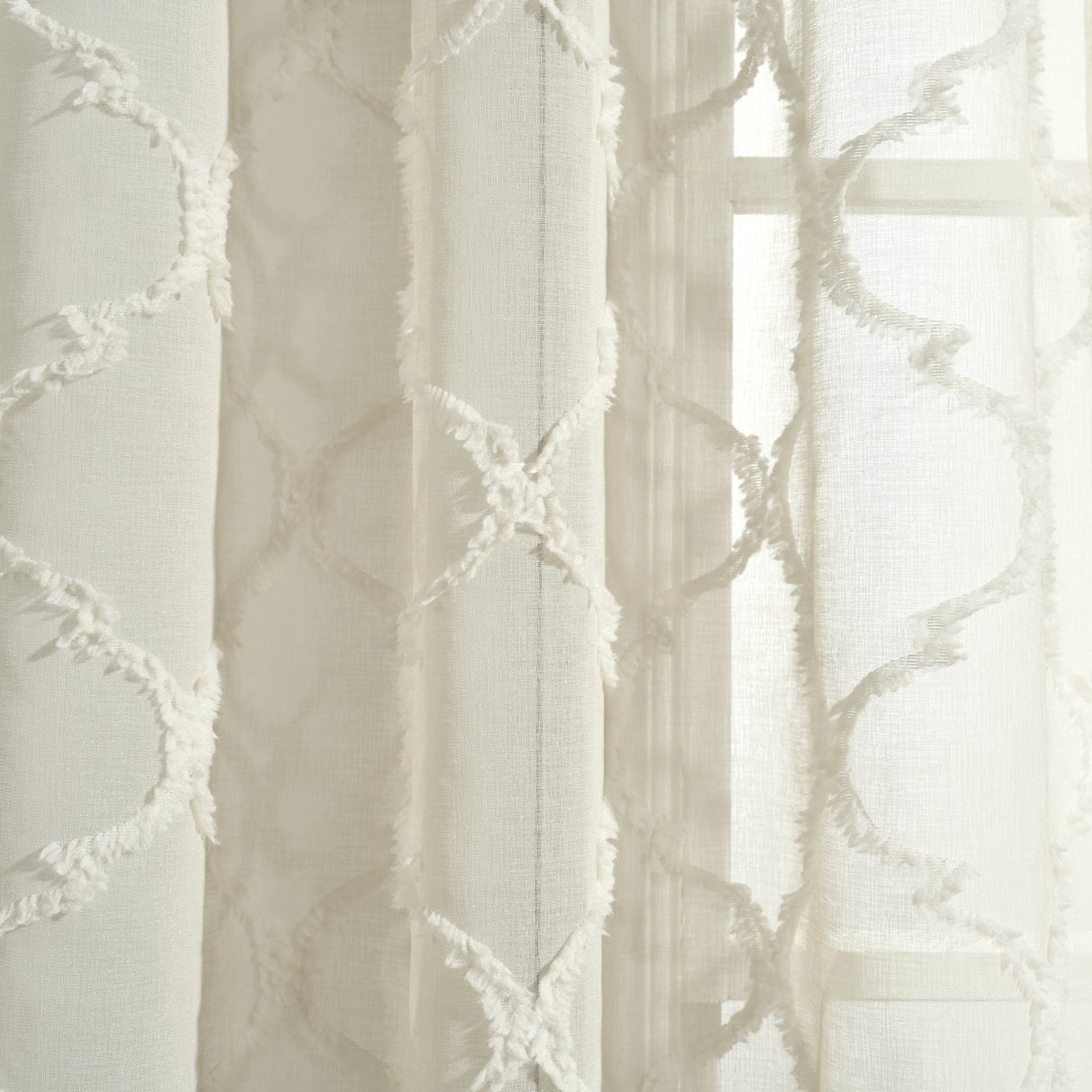 Avon Trellis Grommet Sheer Window Curtain Panel Set from LushDecor