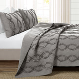 Avon Textured Ruffle Quilt 3 Piece Set from LushDecor