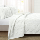 Avon Textured Ruffle Quilt 3 Piece Set from LushDecor