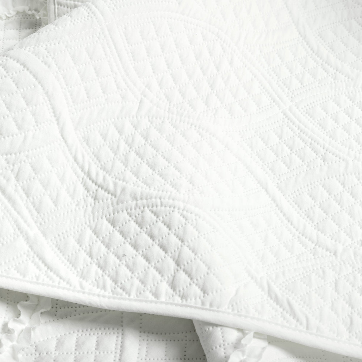 Avon Textured Ruffle Quilt 3 Piece Set from LushDecor
