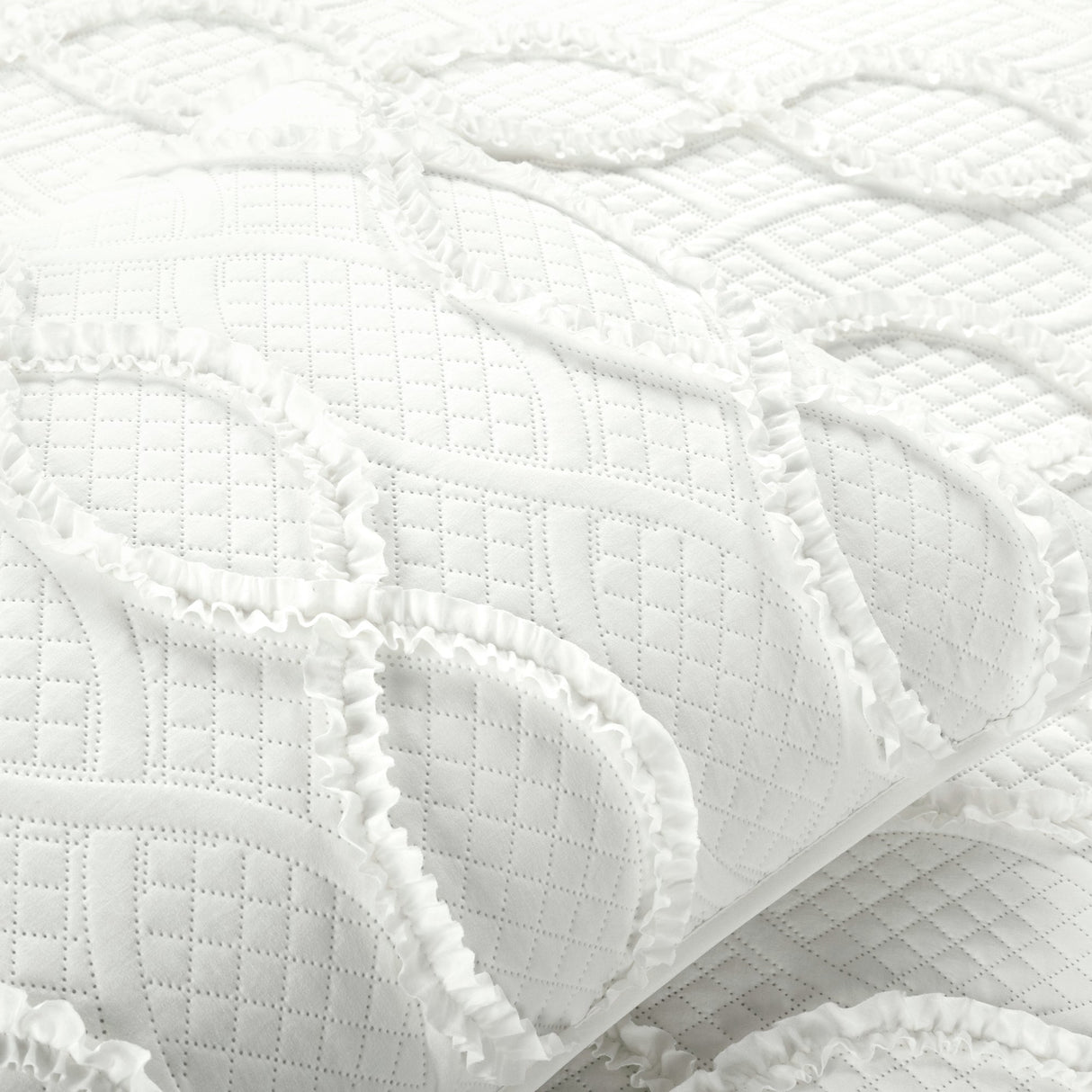 Avon Textured Ruffle Quilt 3 Piece Set from LushDecor