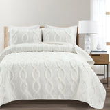Avon Textured Ruffle Quilt 3 Piece Set from LushDecor