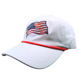 American Flag Baseball Hat w/ Red Rope from Talon Golf LLC