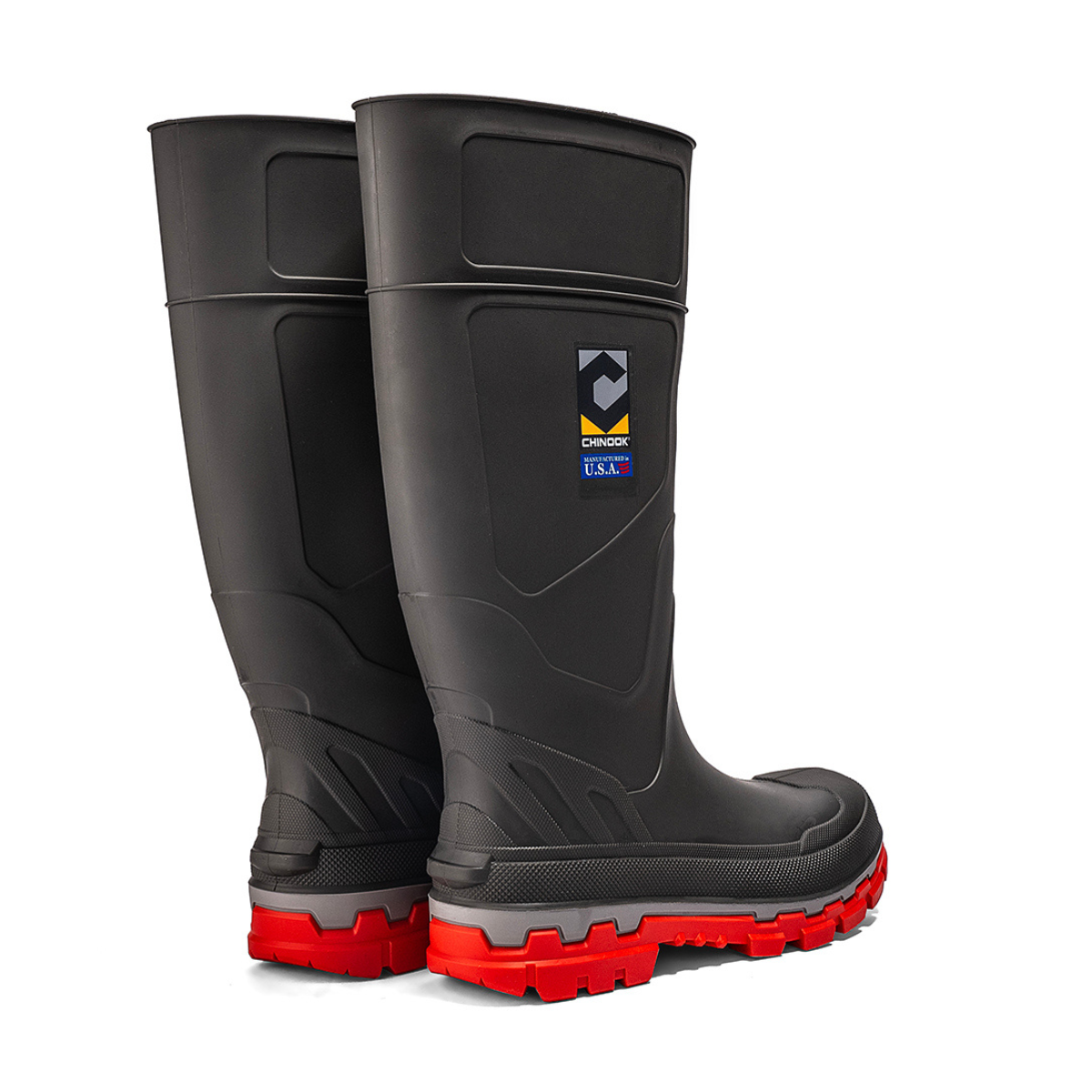 Kickaxe 15" Waterproof Rubber Boot - Grey/Orange From Chinook Footwear