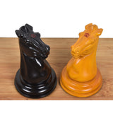 Leuchars Cook Staunton Chess Set- Chess Pieces Only - Ebony Wood & Antiqued Boxwood - 4.5" From Royal Chess Mall