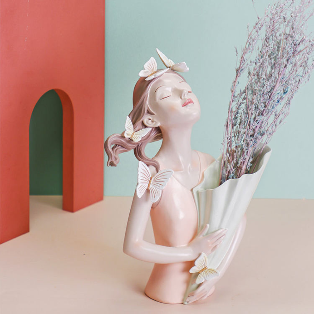Beautiful Girl Flower Vase from Moderny