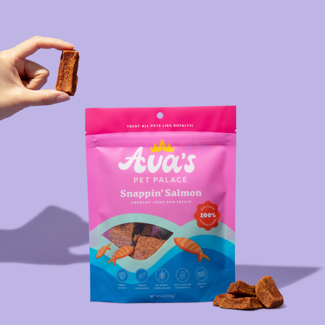 Crunchy Jerky Dog Treats - Snappin' Salmon from Ava's Pet Palace
