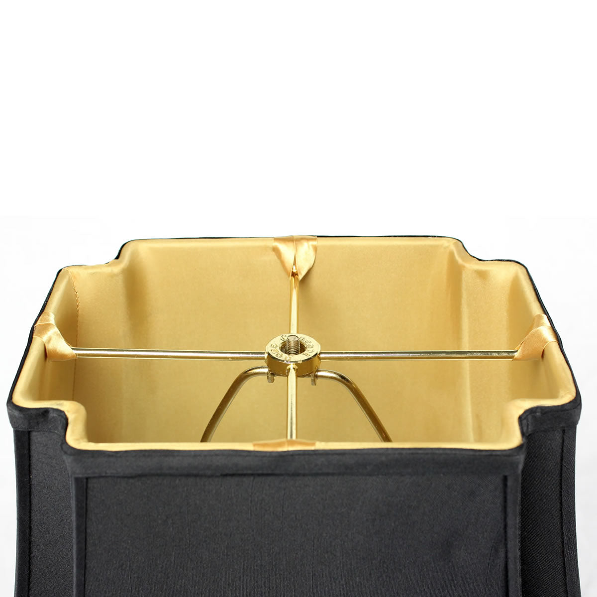 Black with Gold 16"W x 13"H Liner Lampshade From LampsUSA