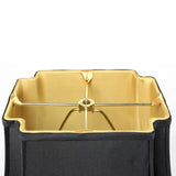 Black with Gold 16"W x 13"H Liner Lampshade From LampsUSA