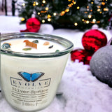 Rocks Candle - Silver Spruce (Wood Wick Moss Agate Gemstone Soy Candle) from Evolve Botanica