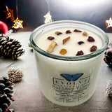 Rocks Candle - Holiday Vibes (Wood Wick Mookaite Gemstone Soy Candle) from Evolve Botanica