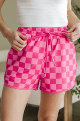 Checkered Drawstring Casual Shorts from Threaded Pear