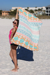 Aztec Pattern Orange - Turkish Towel from Sun Drunk