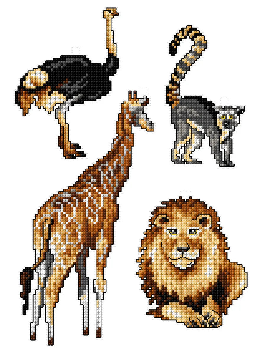 Exotic Animals 174CS Counted Cross-Stitch Kit From Wizardi