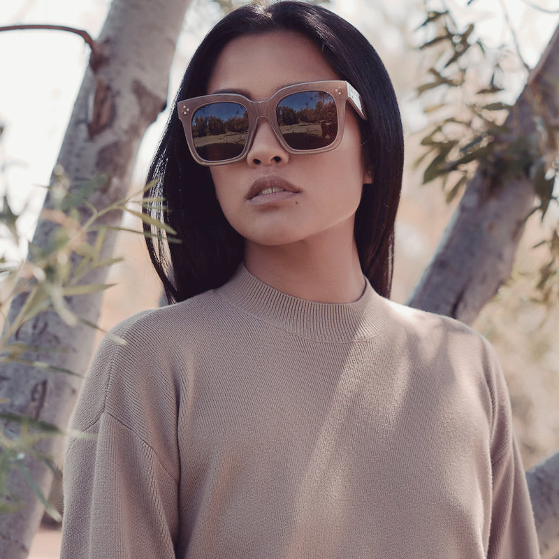 Bold Oversize Horned Rim Flat Lens Sunglasses A101 from zeroUV
