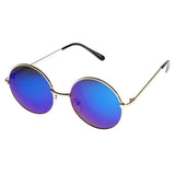 Retro Flash Color Mirror Lens Round Metal Sunglasses 9203 from zeroUV