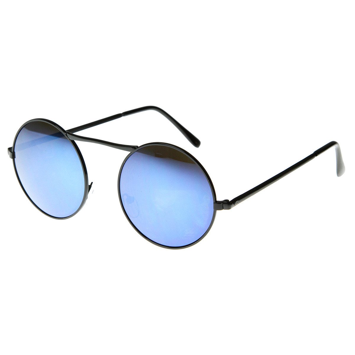 Large Retro Round Steampunk Mirrored Lens Sunglasses 8759 from zeroUV