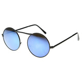 Large Retro Round Steampunk Mirrored Lens Sunglasses 8759 from zeroUV