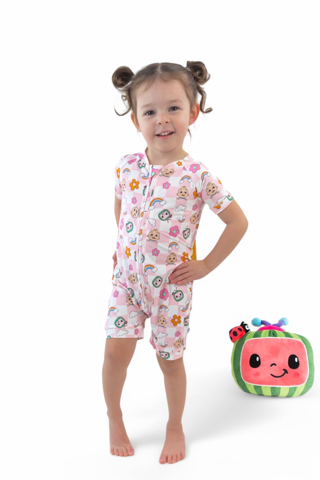 Dream Big Little Co x CoComelon JJ RAINBOW CHECKERS DREAM SHORTIE from DREAM BIG LITTLE CO