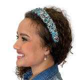 All That Glitters Headband - Teal + Silver From Headbands of Hope