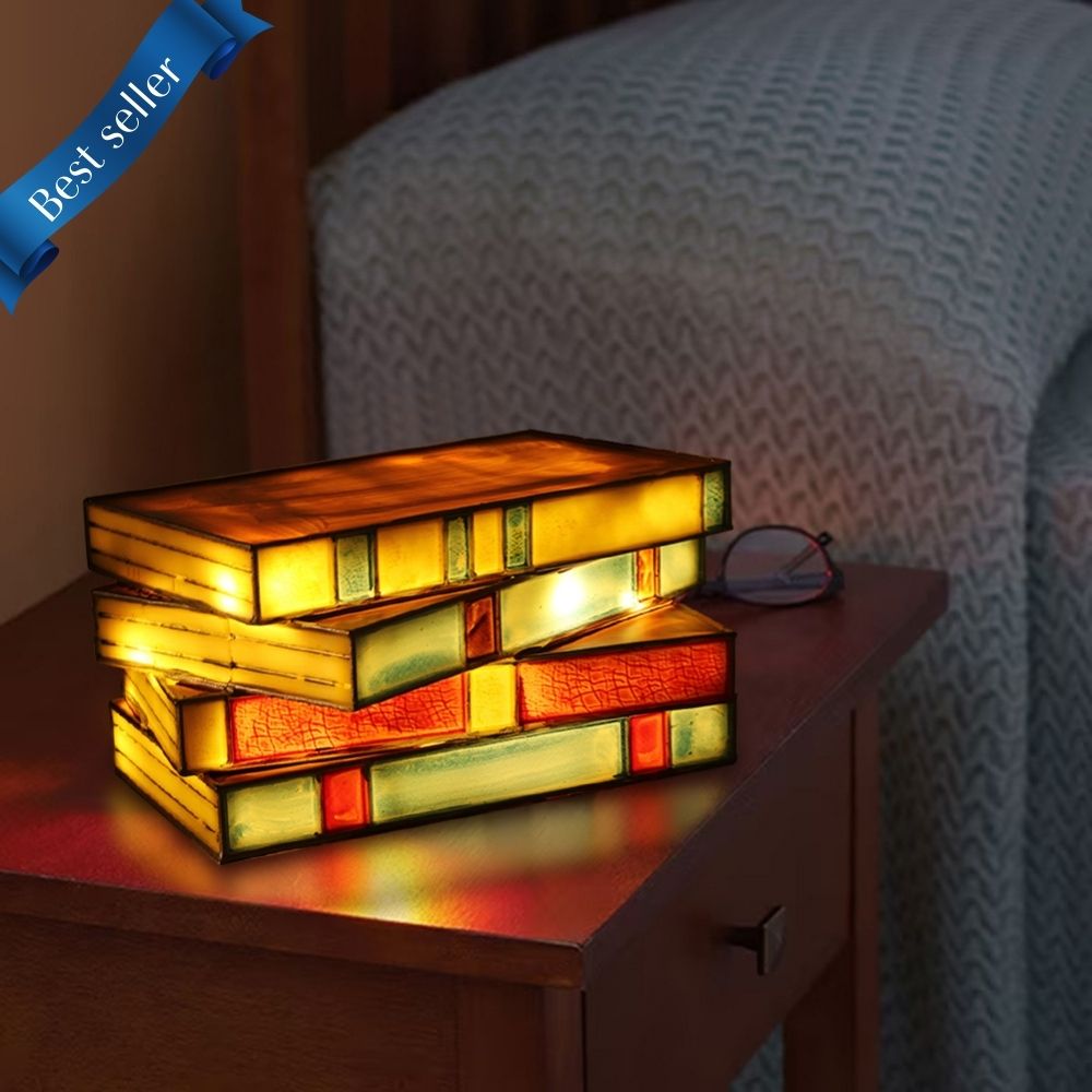 Stained Glass Books Lamp from Moderny